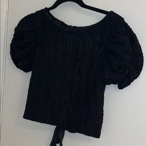 Free People Puff Sleeve Crop Top